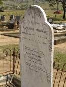 
Wilhelmine PFLUGRADT,
born 7 Jan 1834,
died 1 March 1908;
Karl PFLUGRADT,
born 20 May 1834,
died 28 March 1916;
Dugandan Trinity Lutheran cemetery, Boonah Shire
