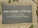
Ivan Rodney STEPHAN,
7-3-1937 - 15-2-1946,
son of Phyllis & Leslie STEPHAN;
Dugandan Trinity Lutheran cemetery, Boonah Shire
