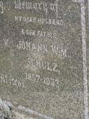 
Auguste A.W. SCHULZ,
mother,
1861 - 1941;
Johann W.M. SCHULZ,
husband father,
1857 - 1933;
Dugandan Trinity Lutheran cemetery, Boonah Shire
