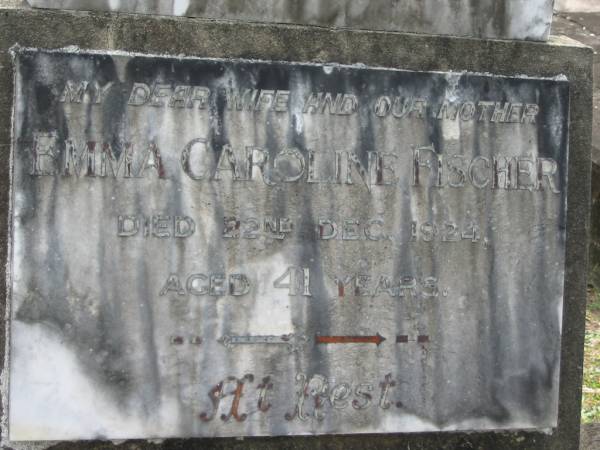 Emma Caroline FISCHER  | 22 Dec 1924, aged 41  | Eagleby Cemetery, Gold Coast City  | 