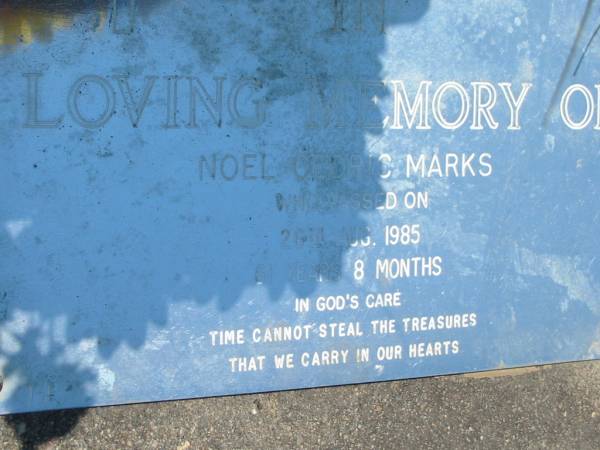 Noel Cedric MARKS  | 29 Aug 1985, aged 61 years 8 months  | Eagleby Cemetery, Gold Coast City  | 