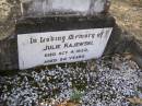 
Julie KAJEWSKI,
died 4 Oct 1933 aged 94 years;
Emu Creek cemetery, Crows Nest Shire
