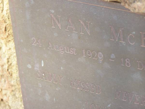 Nan McKAY  | b: 24 Aug 1929  | d: 18 Dec 1991  | Jill, Terry, Simon, Ryan  |   | Exmouth Cemetery, WA  |   | 