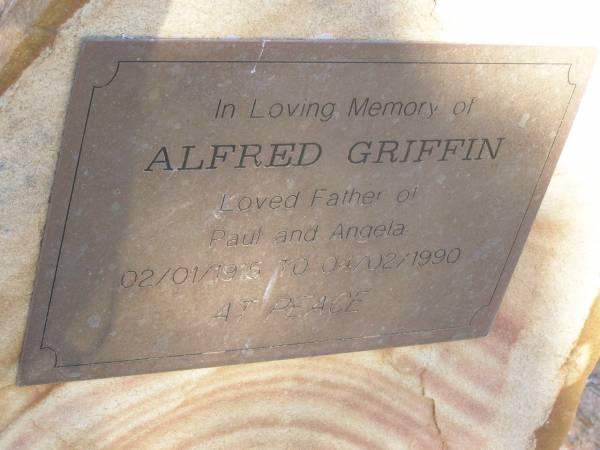 Alfred GRIFFIN  | b: 2 Jan 1915  | d: 4 Dec 1990  | father of Paul, Angela  |   | Exmouth Cemetery, WA  |   |   | 