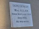 Iain Ernest MacALLAN b: Scotland 1909 d: 1986  Exmouth Cemetery, WA   