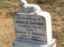 Anna C. HANSEN, aged 15 days; Edmund F. HANSEN, aged 1 month; Fernvale General Cemetery, Esk Shire 