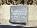 John W. GOOD, 17-3-1909 - 19-10-1985; Fernvale General Cemetery, Esk Shire 