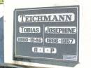 Tobias TEICHMANN, 1860 - 1946; Josephine TEICHMANN, 1866 - 1957; Fernvale General Cemetery, Esk Shire 