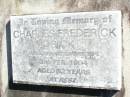 Charles Frederick BICK, died 3 Feb 1994 aged 82 years; Fernvale General Cemetery, Esk Shire 