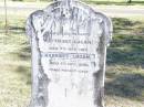 
parents;
Whitmore LOGAN, died 7 Nov 1917;
Harriott LOGAN, died 4 Dec 1920;
Forest Hill Cemetery, Laidley Shire
