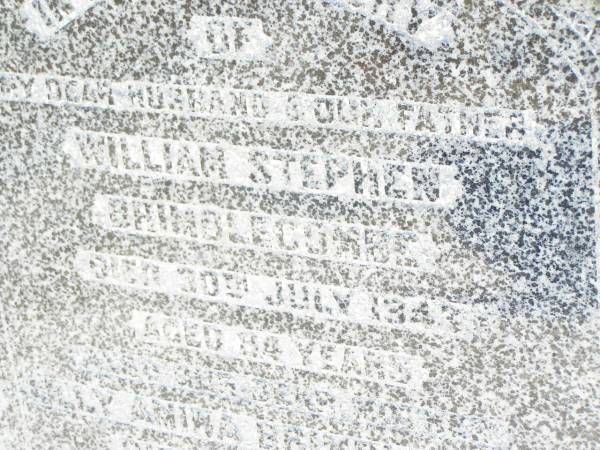 William Stephen BRIMBLECOMBE, husband father,  | died 30 July 1943 aged 84 years;  | Lilly Amina BRIMBLECOMBE, mother,  | died 5 Oct 1948 aged 77 years;  | Forest Hill Cemetery, Laidley Shire  |   | 