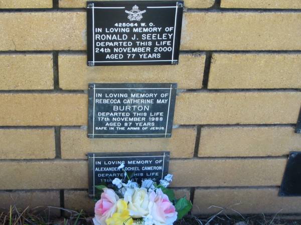 Rebecca Catherine May BURTON  | 17 Nov 1988  | aged 87  |   | The Gap Uniting Church, Brisbane  | 