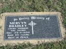 
Mervyn BRADLEY; 25 Feb 1994; aged 63
Glamorgan Vale Cemetery, Esk Shire
