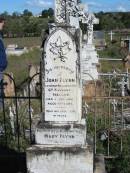 
John FLYNN, of Hugginstown, County Kilkenny, Ireland, died 5 Dec 1901 aged 70 years, wife Mary FLYNN;
Glamorgan Vale Cemetery, Esk Shire
