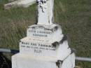 
Mary KAVANAGH died 25 Jan 1910 aged 29 years, erected by Hugh & Margaret KAVANAGH;
Glamorgan Vale Cemetery, Esk Shire
