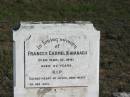 
Frances Carmel KAVANAGH; 16 Mar 1941; aged 22
Glamorgan Vale Cemetery, Esk Shire
