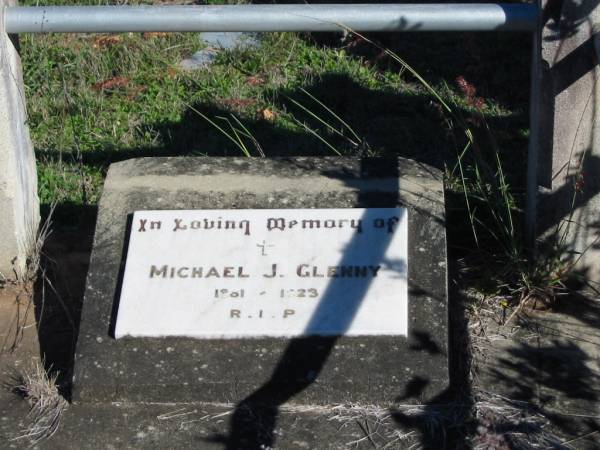 Michael J. GLENNY, 1881-1923;  | Glamorgan Vale Cemetery, Esk Shire  | 