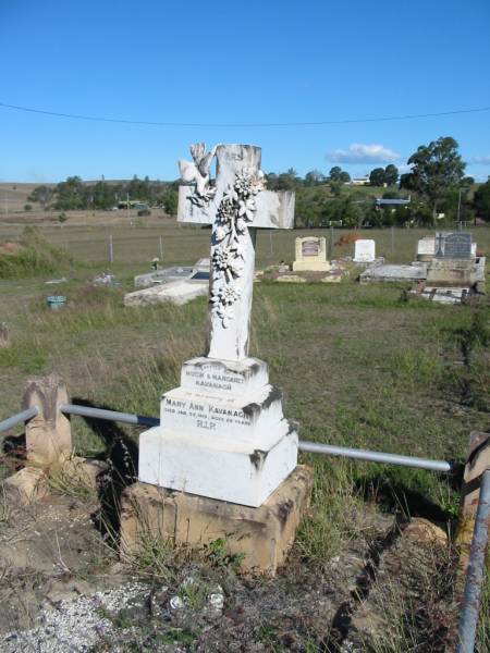 Mary KAVANAGH died 25 Jan 1910 aged 29 years, erected by Hugh & Margaret KAVANAGH;  | Glamorgan Vale Cemetery, Esk Shire  | 