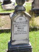 
Margaret WOODS, mother,
died 12 March 1895 aged 54 years;
Gleneagle Catholic cemetery, Beaudesert Shire
