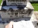 
John EGAN,
died 21 Sept 1918 aged 29 years;
Gleneagle Catholic cemetery, Beaudesert Shire
