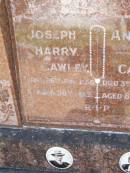 
Joseph Harry CAWLEY,
died 26 June 1956 aged 58 years;
Annie CAWLEY,
died 3 Dec 1983 aged 83 years;
Gleneagle Catholic cemetery, Beaudesert Shire
