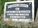 
Elwyn John BALDWIN,
14-3-1922 - 16-5-1994;
Gleneagle Catholic cemetery, Beaudesert Shire
