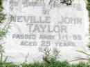 
Neville John TAYLOR,
died 1-1-95 aged 29 years;
Gleneagle Catholic cemetery, Beaudesert Shire
