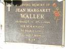 
Jean Margaret WALLER,
16-8-1927 - 27-1-1999,
mum nanna;
Gleneagle Catholic cemetery, Beaudesert Shire
