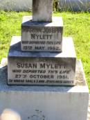 
Martin Joseph MYLETT,
died 13 May 1952;
Susan MYLETT,
died 27 Oct 1951;
Gleneagle Catholic cemetery, Beaudesert Shire
