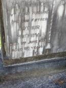 
Arthur HUFFEY, husband father,
died 3 June 1953 aged 60 years;
Gleneagle Catholic cemetery, Beaudesert Shire
