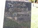 
Denis BROLAN,
died 7 Feb 1942 aged 79 years;
Bridget, wife,
died 6 May 1946 aged 90 years;
Bridget, daughter,
died 5 Oct 1907;
William, son,
died 29 June 1908;
Gleneagle Catholic cemetery, Beaudesert Shire
