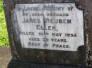 
James Reuben ELLEM, husband,
killed 14 May 1952 aged 39 years;
Gleneagle Catholic cemetery, Beaudesert Shire
