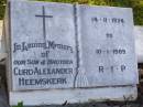 
Curd Alexander HEEMSKERK, son brother,
14-11-1974 - 10-1-1989;
Gleneagle Catholic cemetery, Beaudesert Shire
