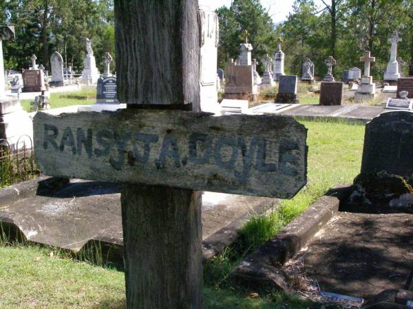 Ransy J.A. DOYLE;  | Gleneagle Catholic cemetery, Beaudesert Shire  | 