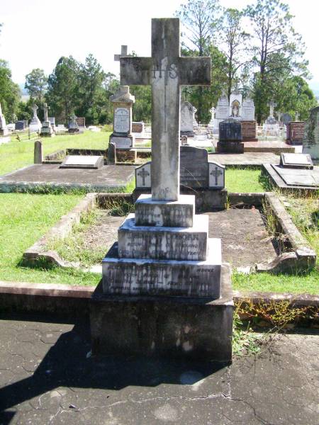 Thomas COLGAN,  | born Kings County Ireland,  | died 25 Oct 1894 aged 75 years;  | Thomas, son,  | born Kings County Ireland,  | died 31 July 1906 aged 53 years;  | Gleneagle Catholic cemetery, Beaudesert Shire  | 