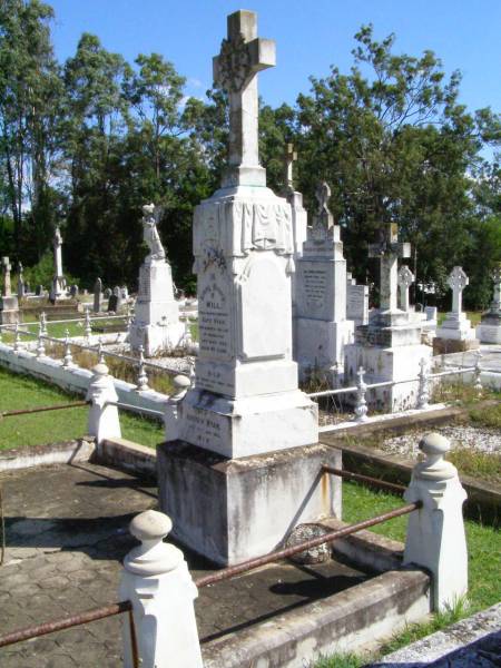 Will, husband of Kate RYAN,  | died Bromelton 14 May 1903 aged 49 years;  | Andrew RYAN,  | died 4 Jan 1913;  | Kate RYAN, mother,  | died Brisbane 26 May 1947;  | Gleneagle Catholic cemetery, Beaudesert Shire  | 