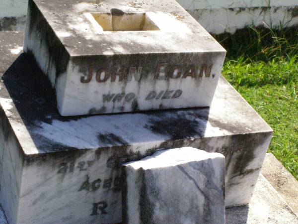 John EGAN,  | died 21 Sept 1918 aged 29 years;  | Gleneagle Catholic cemetery, Beaudesert Shire  | 