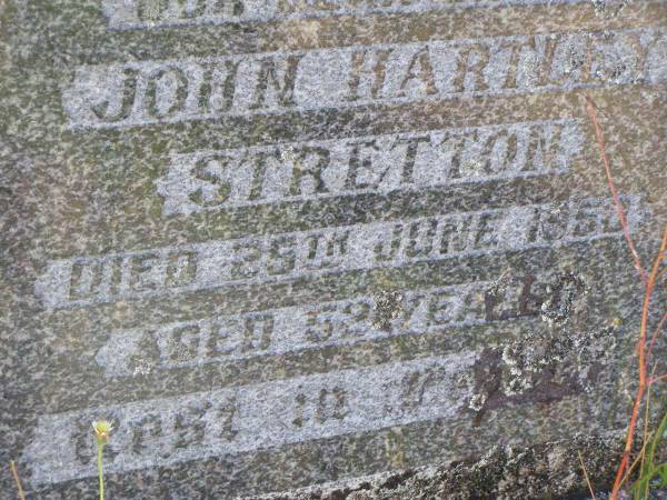 John Hartley (Jack) STRETTON,  | died 25 June 1950 aged 52 years;  | Gleneagle Catholic cemetery, Beaudesert Shire  | 