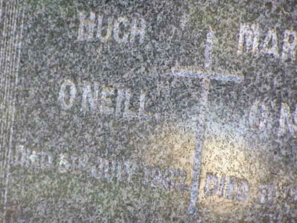 Hugh O'NEILL,  | died 5 July 1967;  | Margaret O'NEILL,  | died 10 May 1975;  | Gleneagle Catholic cemetery, Beaudesert Shire  | 