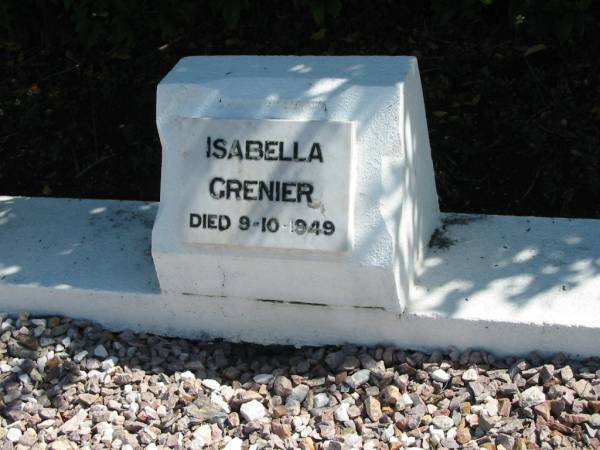 Isabella GRENIER  | 9 Oct 1949  | God's Acre cemetery, Archerfield, Brisbane  | 