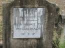 
children Hugh, Massie, Eva, McCORMACK;
Goodna General Cemetery, Ipswich.
