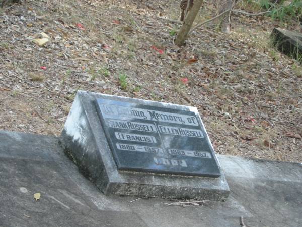 Frank RUSSELL (Francis)  | B: 1880  | D: 1957  |   | Ellen RUSSELL  | B: 1883  | D: 1957  |   | Goodna General Cemetery, Ipswich.  |   | 