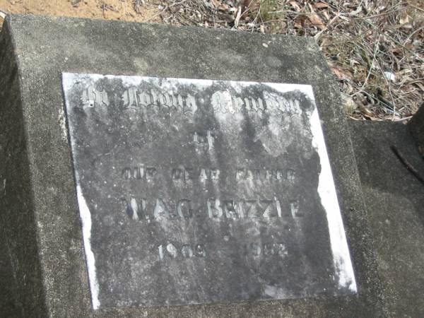W.A.G. BRIZZLE  | 1909 - 1982  |   | Goodna General Cemetery, Ipswich.  |   | 