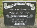 Walter Arthur BRIETKREUTZ, brother, died 23 Oct 1984 aged 76 years; Goomeri cemetery, Kilkivan Shire  