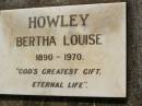 Bertha Louise HOWLEY, 1890 - 1970; Goomeri cemetery, Kilkivan Shire 