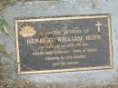Herbert William HOPE, died 28-12-2004 aged 80 years; Goomeri cemetery, Kilkivan Shire 
