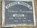 Herbert Alexander LOUIS, born 3 Nov 1915, died 5 May 1978; Goomeri cemetery, Kilkivan Shire 