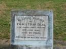 Francis Edgar EALES, died Wondai 12 June 1943 aged 64 years, erected by wife & family; Goomeri cemetery, Kilkivan Shire 
