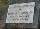 Charles H. BRUNJES, dad, died 7 Dec 1965 aged 51 years; Goomeri cemetery, Kilkivan Shire 