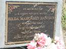 Hilda Margaret HANCOCK, wife mother, died 10 Sept 2002 aged 87 years; Goomeri cemetery, Kilkivan Shire 